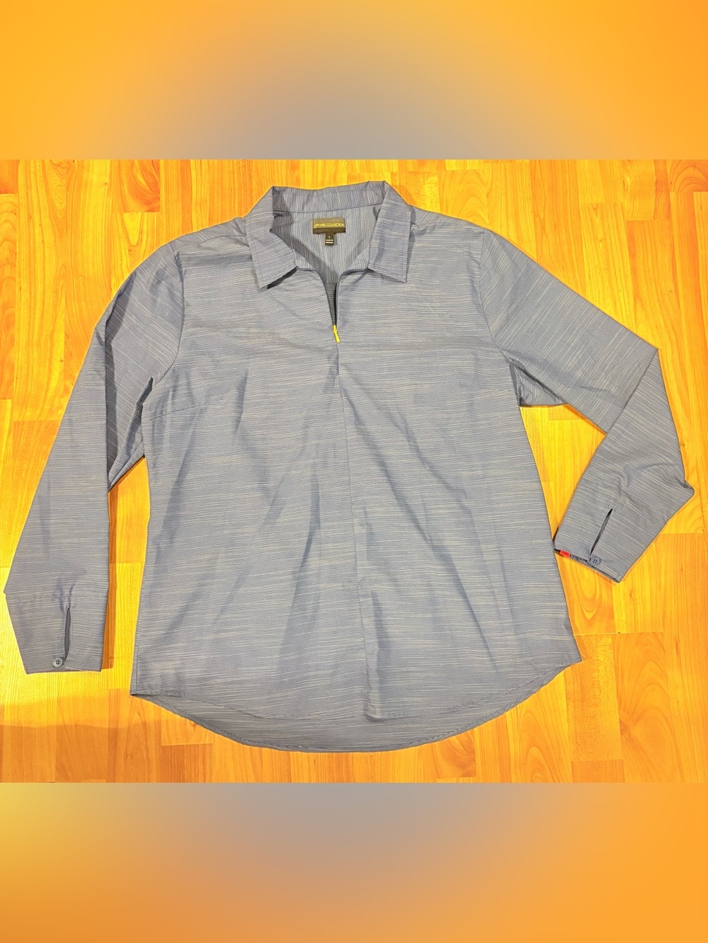 🔥McDonald’s Apparel Collection Blue Striped Long Sleeve Zippered Shirt Sz L